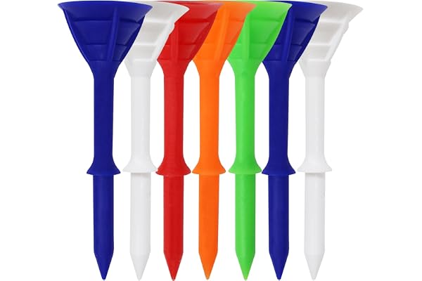 FINGER TEN Tees Golf Plastique Coupe 3 1/4 Pouce 83mm Long Incassable Valeur 50 Pcs, ÉTape Down Tee Durable Outil Accessoire pour Hommes Femmes Enfant Couleur Bleu Blanc Mixte