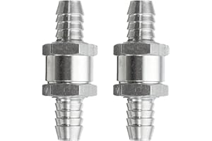 QUVXZY Lot de 2 Clapet Anti Retour Gasoil 8mm à Sens Unique, Clapet Anti Retour Essence - Alliage d’Aluminium Anti-Retour - pour Essence/Diesel/Huile - Car Chrome Eau Auto Carburateur Systèmes de Carburant