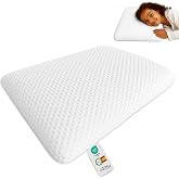 MOMMY CONFORT Children's Memory Foam Pillow 70 x 35 x 6 cm Ergonomic Breathable Hypoallergenic Washable Baby Cot Bed 90 cm Ch