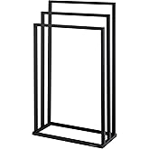 Sealskin Tube Handtuchständer, Handtuchhalter freistehend mit 3 Handtuchstangen, auch als Kleiderständer zu verwenden, Metall