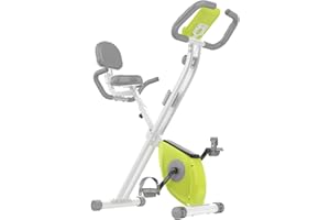 Dskeuzeew Bicicleta estática plegable de casa 2 en 1,con sensor de pulsación,pantalla LCD,bicicleta estática plegable,resistencia magnética ajustable a 8 niveles,capacidad de carga hasta 120 kg,Verde