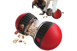 Mittokonnel Jouet Intelligent pour Chien,Balle Interactive et Alimentation Lente,Favorise la Digestion et Le Plaisir,Idéal pour Les Chiens de Petite et Moyenne Taille,Intérieur et extérieur (Rouge)