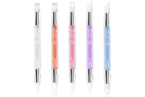 SLIVERDEW 5 sztuk pisaków do zdobienia paznokci, silikonowe pędzle do paznokci, żelowe pędzle do rzeźbienia, narzędzia do projektowania, folia do paznokci