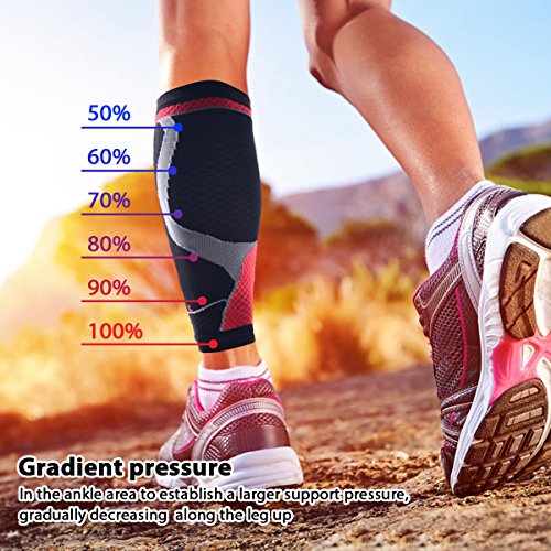 Waden Kompression, MEIKAN – Wadenbandage(1 Paar) / Wadenschutz für Schienbeinverletzungen, zur Linderung von Krampfadern & Wadenschmerzen, Fördert die Durchblutung & verringert Krämpfe – Leistungsverbesserung für Laufen, Joggen, Radfahren, Fitness & Sport – Für Männer & Frauen - 3