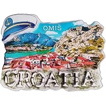Magnete Frigorifero 3D Omis Croazia - Souvenir In Resina Fatto A Mano, Dimensioni 6,5 X 8,5 Cm