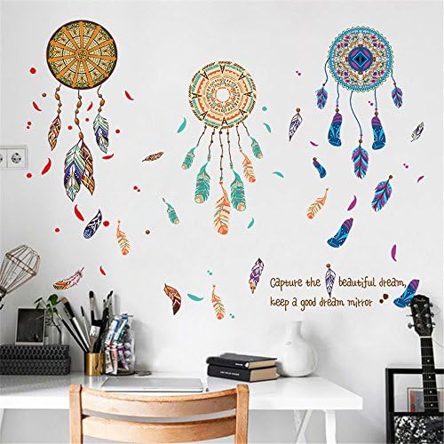 NORISE Wall Stickers Wind Chimes Feather Living room Bedroom Kitchen children room study Office sofa background wall paper stickers personality bar Ornament Door Sticker corridor Staircase sticker
