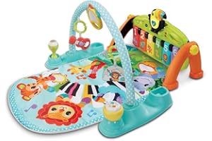 VTech - Tapis Tap Tap Piano Évolutif 5 en 1 - Tapis d'Éveil avec Arche d'Éveil, Piano Bébé Lumineux et Hochets - Jeu Musical et Évolutif - Motricité Bébé - Cadeau de Naissance - Contenu en Français
