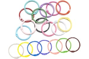 Anneaux de Livre, Anneaux de Livre Colorés, Anneaux de Livre en Métal, Anneaux de Reliure, Reliure Anneaux Métalliques, pour Cahier Scrapbooking Livre Classeur Porte-clés, 20Pcs