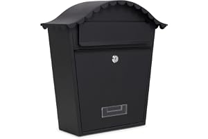 Blandade kollektioner väggmonterad brevlåda, låsbar brevlåda med 2 nycklar, väderbeständig galvaniserat stål brevlåda, lätt att installera, 36 x 13 x 37 cm