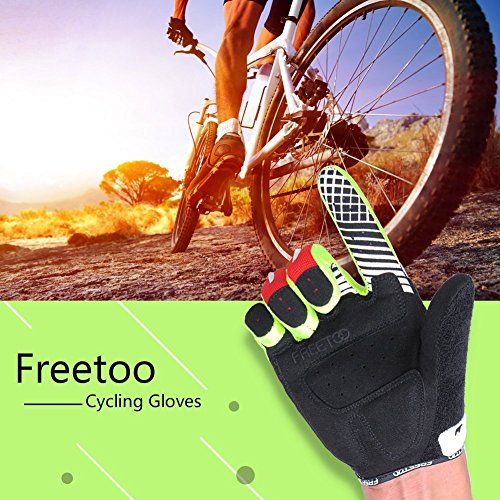 [Fahrradhandschuhe] FREETOO Radsporthandschuhe rutschfeste und stoßdämpfende Mountainbike Handschuhe mit Signalfarbe geeiget für Radsport MTB Road Race Downhill Wandern und andere Sports unisex - 7