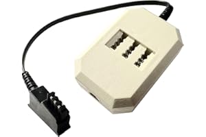 G-TELWARE® (Slim Version Analog-Adapter/Splitter TAE F-Western-Stecker auf TAE Buchse NFF N-NFF und RJ11, 0,2 Meter (F-NFN, 0,2M)