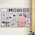 WALLZY Steel Photo Collage Grid Diy Mesh Rectangular Wire Frame | Metal Hanging Aesthetic Moments Photo Wall Décor For Home Living Room And Office