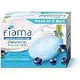 Fiama Moisturizing Soap Bar, Japanese Hokkaido Milk & Blueberry, Soap Pack of 3, Non-Sticky Moisturized Skin, 1/3rd Skin Moisturizers, Vitamin F, Fragrant Freshness