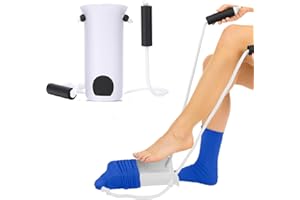 ISIVOUS Sockenanziehhilfe, Anziehhilfe für Socken und Hosen, Strumpfanziehhilfe - nach Hüftoperation Sockenanzieher für Senioren, Schwangere und immobile Menschen (Weiß)