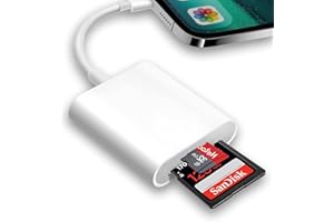 ZUOQIANG Lecteur de Carte SD pour iphone, Adaptateur Carte SD, Adaptateur Lightning vers Carte SD, SD Card Reader Compatible avec iPhone 15 14 iPad Mini Air Pro, Plug and Play