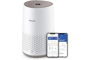 Philips Air Purifier 600 Series, Ultra Quiet and Energy-Efficient for Allergy Sufferers, HEPA Filter Removes 99.97 Percent of Pollutants, for Rooms up to 44 m2, App-Controlled, White (AC0650/10)