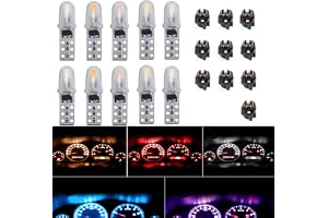 10 st DC 12 V T5 LED billampor med vridlåsuttag instrumentpanelslampor 2721 27 37 286 kil Pc74 inomhuskluster mätarkit (isblå