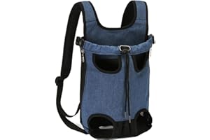 LucaSng Zaino per Cani, Borsa Frontale Regolabile per Cani Morbido Marsupio Tela Zaino, Cane Traspirante Leggero Taglia Piccola Media Cane Fino a 13 kg per Viaggio Passeggiata (Blu, M)