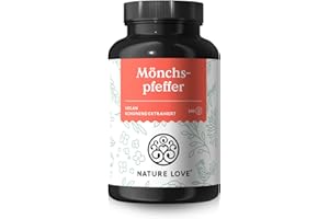 NATURE LOVE® Mönchspfeffer Kapseln - 240 Stück - 4:1 Extrakt aus Original Vitex Agnus Castus - Hochdosiert mit 10mg je Kapsel