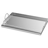 onlyfire Universal Stainless Steel Barbecue Griddle, 67.5 x 40.5 x 7 cm | for Most Gas and Charcoal Barbecues, Large Grill Pl