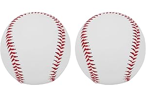 ColdShine 2PCS Baseball Ball Soft Leather Sports Practice Baseballs Softball PU Rubber Leather Stitched T Ball Suitable for Youth and Adult Game Batting Fielding Hitting Pitching Practice