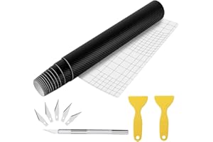 AOBETAK Carbon Folie Auto Matt schwarz mit Kunststoffschabern, 300 cm x 30 cm Vinyl Selbstklebend Carbonfolie für Auto und Motorrad DIY, Innen/Außen, 3D-Effekt Autoaufkleber Autofolie