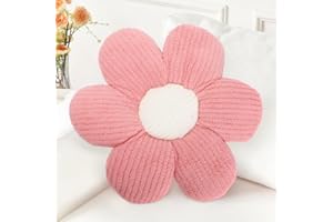 Wapasezyar Poduszka kwiatowa, 40 cm, ozdobna poduszka na krzesło, do sypialni, na sofę, krzesło biurowe, dla dzieci, dziewcząt, kobiet (różowe kwiaty)