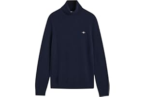 GANT Extrafine Lambswool rolowany kołnierz, niebieski (Evening Blue), L