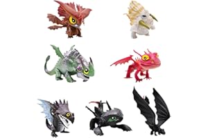 LabDip 7PCS Dragon Figures, Mini Dragon Figuren,Mystery Dragons Trainer Figures Collectible Figures,Dragon Figurines Dragon Trainer Cake Toppers Mini Figures Set for Girls and Boys Kids