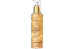 ‎TITIMORE TITIMORE Body Highlighter Oil Body Luminiser Shimmer Oil Liquid Glitter Cream Body Glitter Oil Highlighter Body Liquid Body Glow Shimmer Makeup for Face Body Leg 80 ml (#02 Gold)