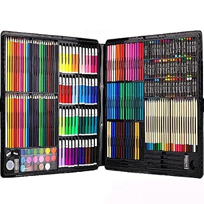 Ccfoud Ensemble d’Artiste 258 pièces Creativity Art Set pour enfants dessin et peinture (aquarelle, crayons, marqueurs de couleur, crayons de couleur)