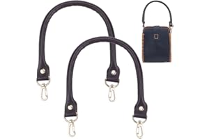 PH PandaHall 2 Pcs 40cm Leather Replacement Handles Purses Straps Handbags Shoulder Bag Strap with Swivel Lobster Buckles, Coconut Brown