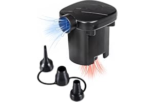 Omesiry Inflador Eléctrico，Inflador Eléctrico para Exteriores de Bomba de Aire Eléctrica para Exteriores con Tres Boquillas Inflar y Desinflar 2en1 Adecuado para Piscina Inflable al Aire Libre