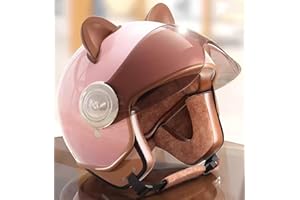 SJAPEX Casque Intégral Rétro pour Garçons Et Filles, Homologué ECE, Casque Vintage pour Enfants 3/4, Casque Confortable pour Enfants avec Boucle À Dégagement Rapide 5,48~55cm