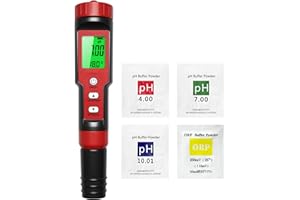 Homcoice Medidor pH Chloro Piscina 7 en 1, Tester PH Cloro Salinidad ORP TDS EC Temperatura, Test Calidad Agua de alta precisión con función ATC para piscinas, agua potable, acuario, hidroponía