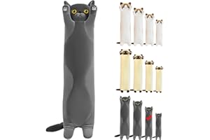 Mikytoper Cute Cat Plush Pillow - Long Cat Plush Stuffed Animals Pillow Soft Cat Pillow Plush for Kids Adult, Kawaii Gift for Birthday Christmas Children's Day (grey, 70cm)