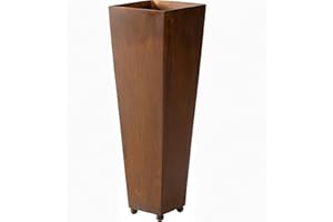 ecosoul Grand pot de fleurs carré conique en métal rouillé pour planter 75 cm
