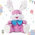 Talking Bunny Repeats What You Say Recording Toys Easter Rabbit Peek-A Boo Toys with Children Song Plush Stuffed Animal Interactive Electronic Pet Toy with Floppy Ears for Girls Boys Baby Kids Gift