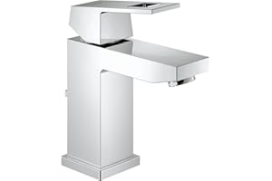 Grohe 2312700E Eurocube Miscelatore Monocomando per Lavabo a Risparmio Idrico, Cromo, Lavabo S ECO