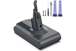 Keenstone Batteria per Dyson V8, 8000mah Batteria di Ricambio per Dyson V8 Absolute Fluffy Animal SV10 Motorhead Slim Fluffy Total Clean Extra con 2 Filtri