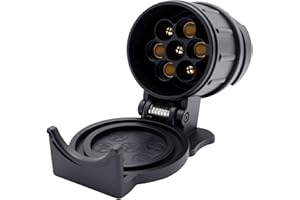 AIVANE Adattatore 13 a 7 Poli per Gancio di Traino, 12V Impermeabile Femmina a Maschio 13 a 7 pin Connettore Adattatore per Portabici Auto Caravan Rimorchio RV Camion - Nero