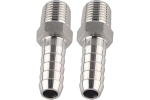 FAFEICY Raccord cannelé, 2 Pièces 1/4 en Acier Inoxydable Raccord Rapide Connecteur de Tuyau BSPT Filetage Mâle, Connexion Rapide de Tube Filetés (BSPT1/4-10mm)
