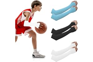 CIATBYYJ 4 Paar UV Scutz Arm Sleeve Gaming,Armlinge Kinder,Arm Sleeve mit Daumenloch,Flexibel Ärmel,Atmungsaktiv Armsleeve,für Jungen Mädchen Volleyball Basketball Armschoner