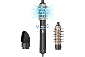 VEFACION 3 in 1 Rotierende Warmluftbürste Rundbürstenföhn Automatischer Lockenstab große Locken 38MM/50MM, Negative Ionen Föhnbürste für Lockig/flauschig/glatt/föhnen