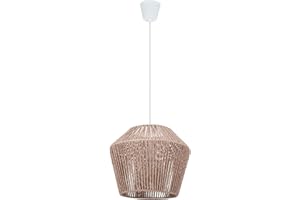 LEDKIA LIGHTING Lámpara Colgante Papel Trenzado Trenza Sauki Marrón Decoración Salón, Habitación, Dormitorio