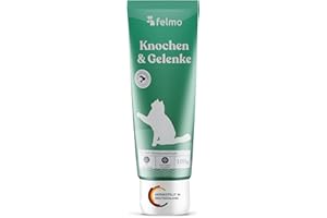 felmo Knochen- & Gelenkpaste für Katzen mit Glucosamin, Chondroitin, MSM und Teufelskralle – Malzpaste in der 100 g Tube, zuckerfrei und in Deutschland aus sorgfältig ausgewählten Zutaten hergestellt