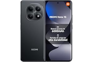 XIAOMI REDMI Note 15 - 8+256GB Smartphone, 6.77" FHD+ AMOLED Display, MediaTek Helio G100-Ultra, 108MP Camera, 6000mAh Battery, Charger Not Included, Black (ES Version)