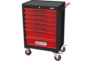 KS TOOLS Servante d'atelier EcoLine Noir/Rouge 7 Tiroirs