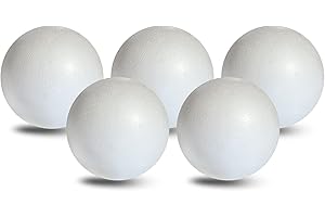 MCE-Commerce Styrofoam Ball, Diameter, Made of polystyrene, Smooth and Durable, 5 Pieces for Crafts, Model Making, Creative Projects, White, Ø 10 cm-5 Stück