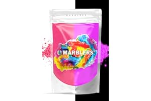 MARBLERS Glow in The Dark Mica Powder [Glow Pink] 3oz (85g) | UV Glow Pigment | Non-Toxic | Blacklight Luminous Dye for Nail Polish, Resin, Acrylic Paint, Epoxy, Soap, Candle, Slime | Cruelty-Free